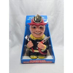 VTG Fundamentals Fireman Plastic Talking Cookie Jar Novelty- In Box- Not Tested